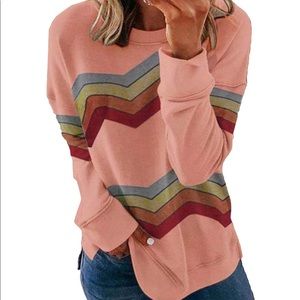 Loose Pullover ColorBlock Sweatshirt Size Small